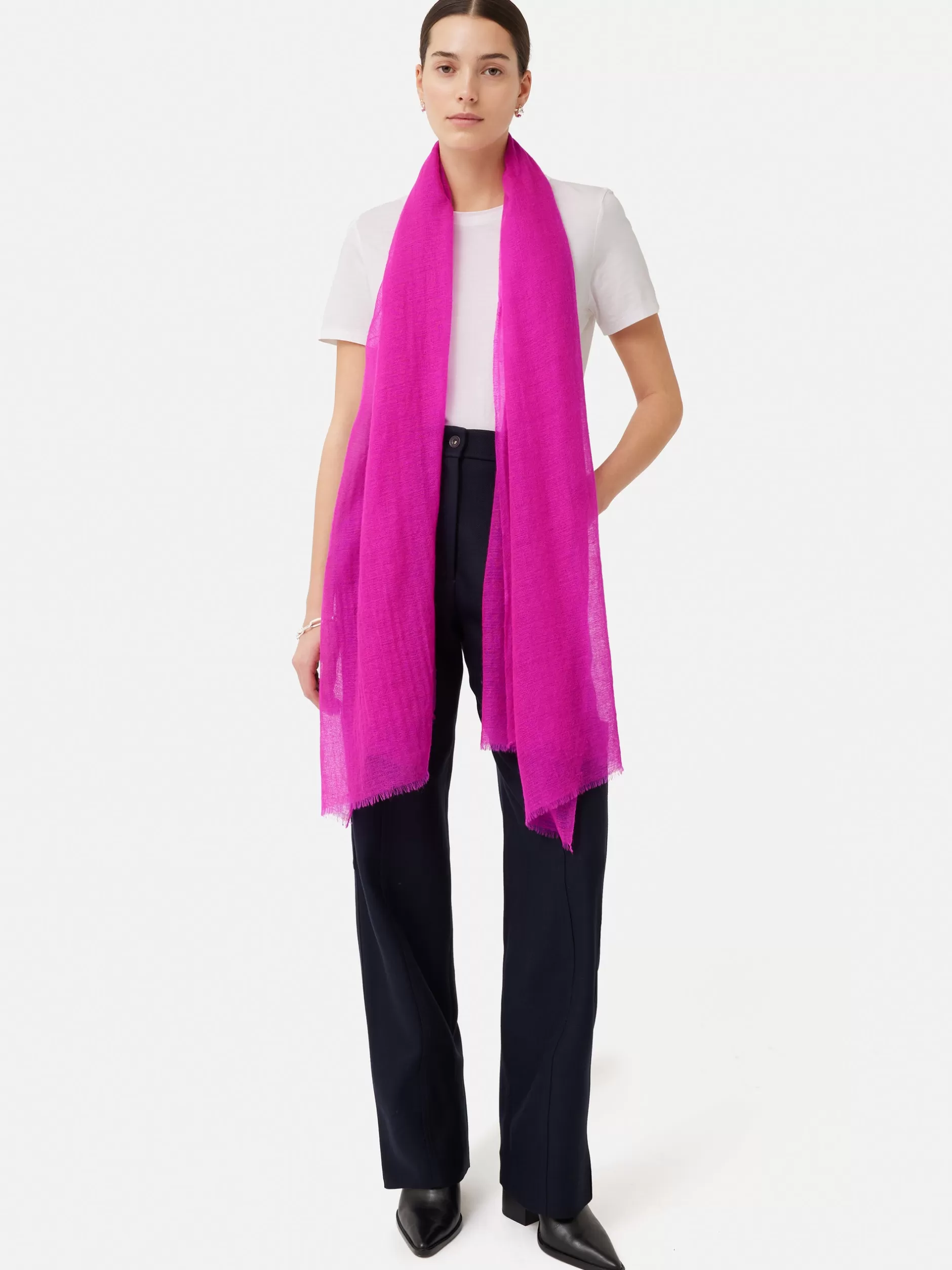 Discount Jigsaw Pure Cashmere Gauze Scarf Pink