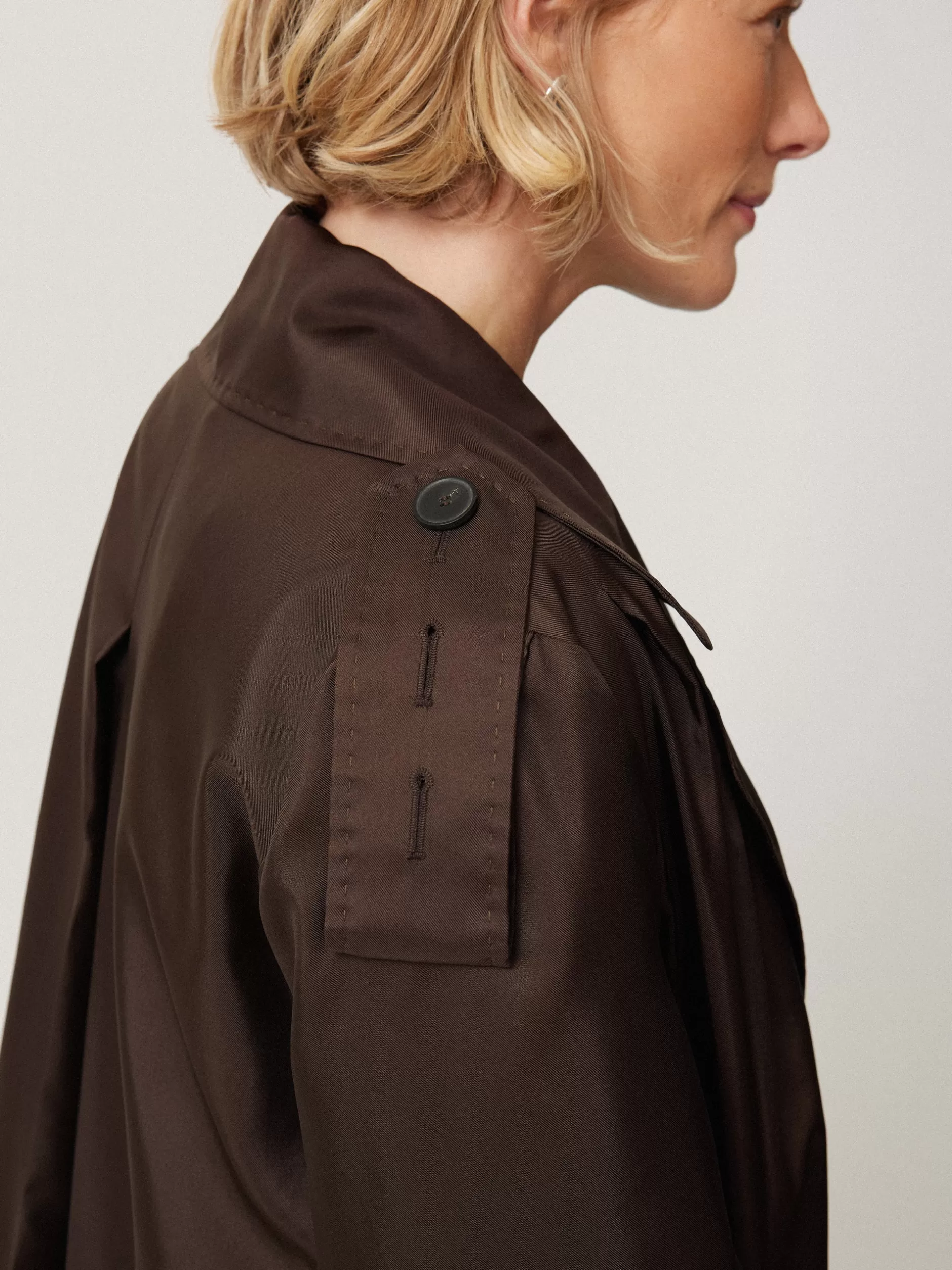 Flash Sale Jigsaw Pure Silk Trench Coat Chocolate