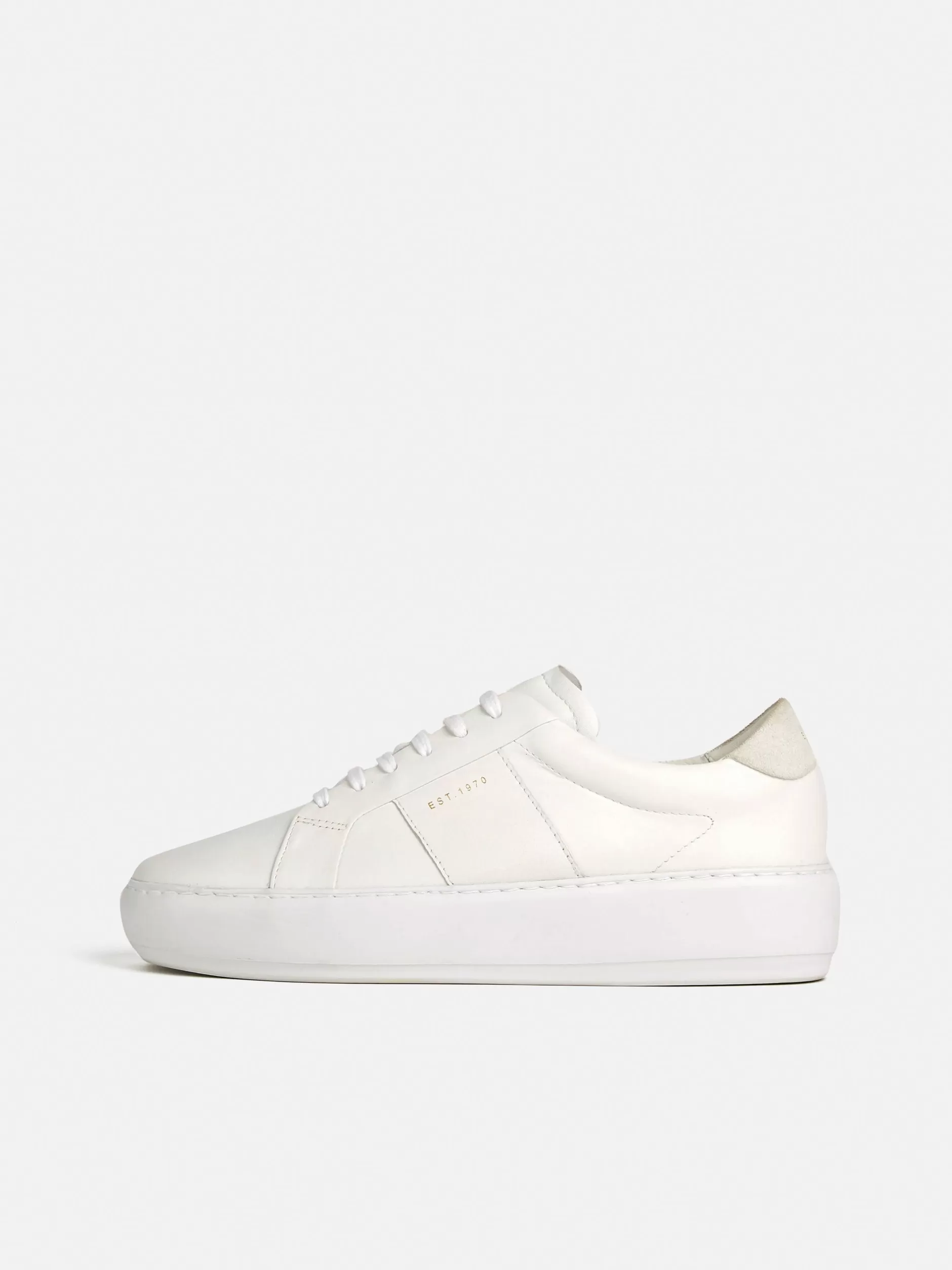 Best Jigsaw Riva Leather Platform Trainer White