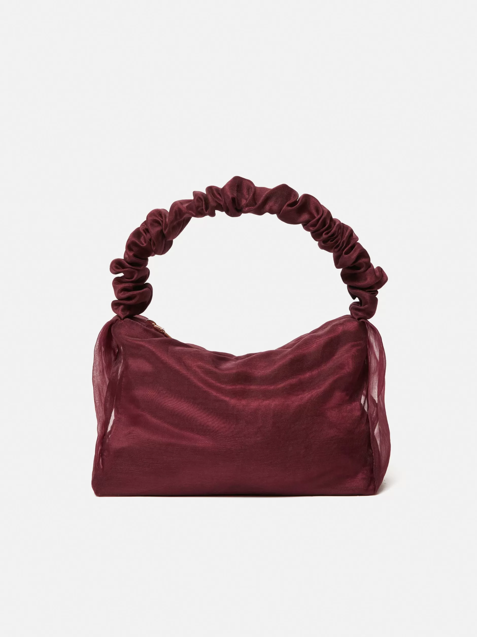 Shop Jigsaw Ruched Organza Mini Bag Burgundy