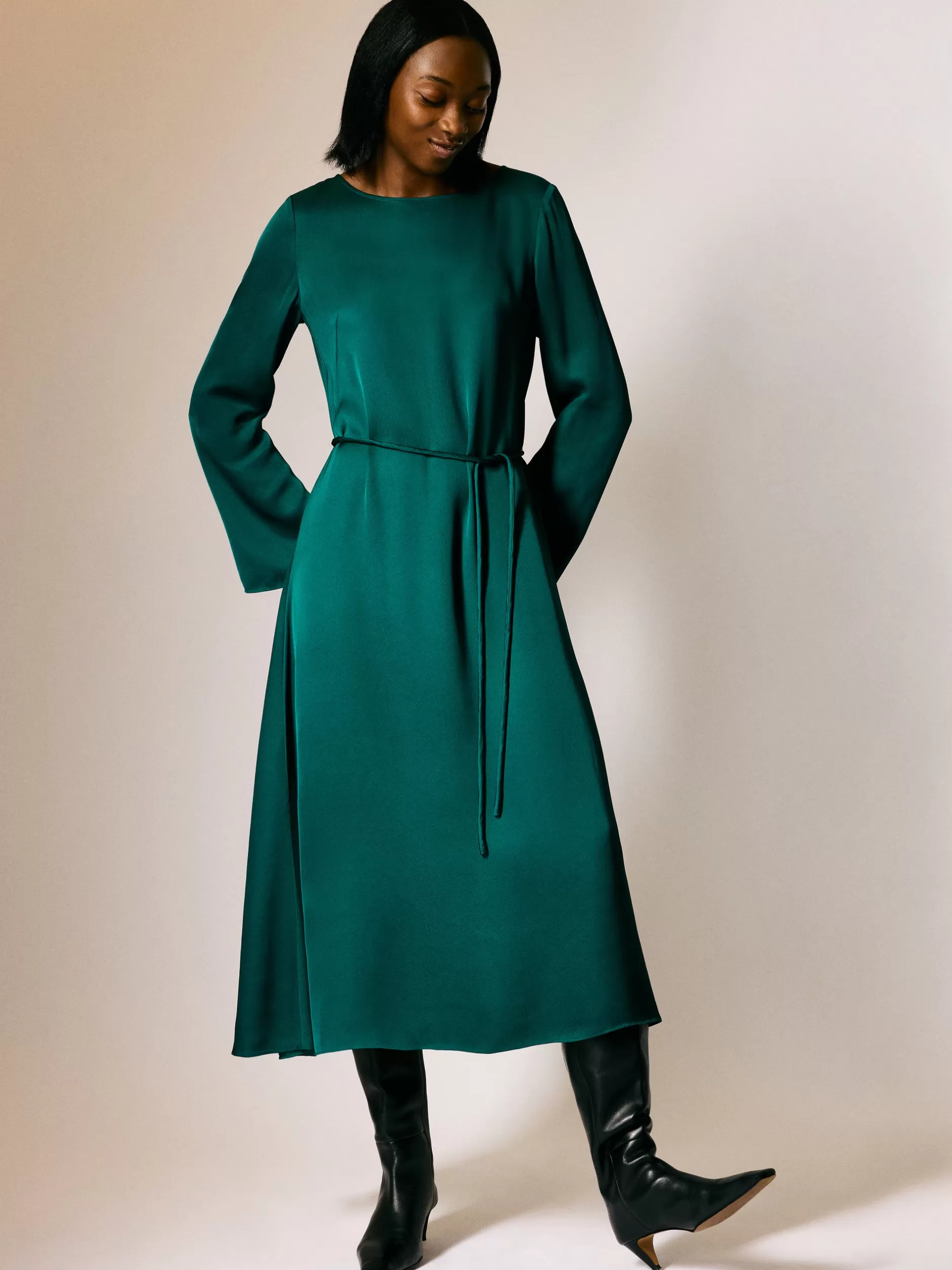 Discount Jigsaw Satin Back Crepe Dress Green