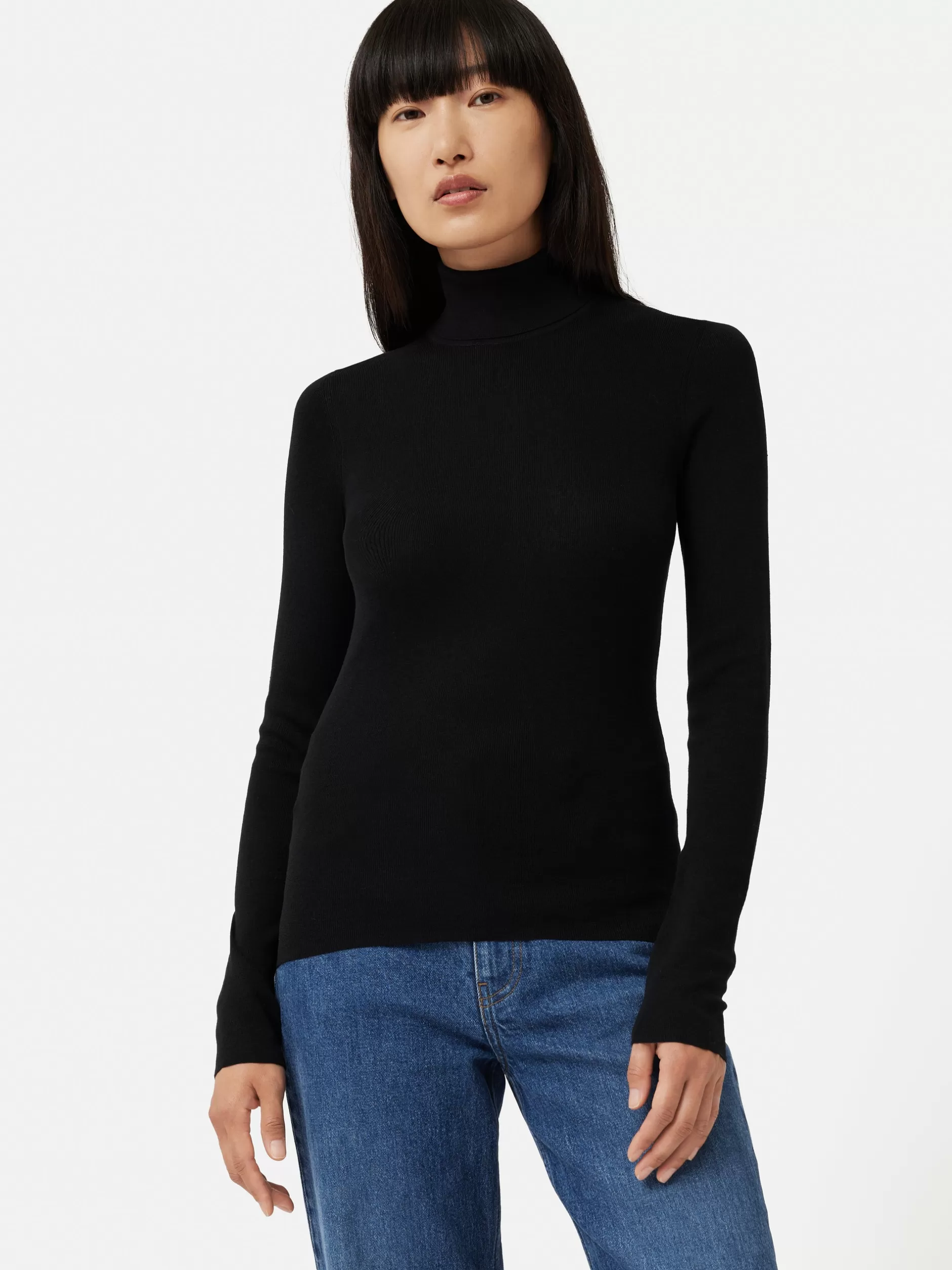 Flash Sale Jigsaw Silk Cotton Polo Jumper Black