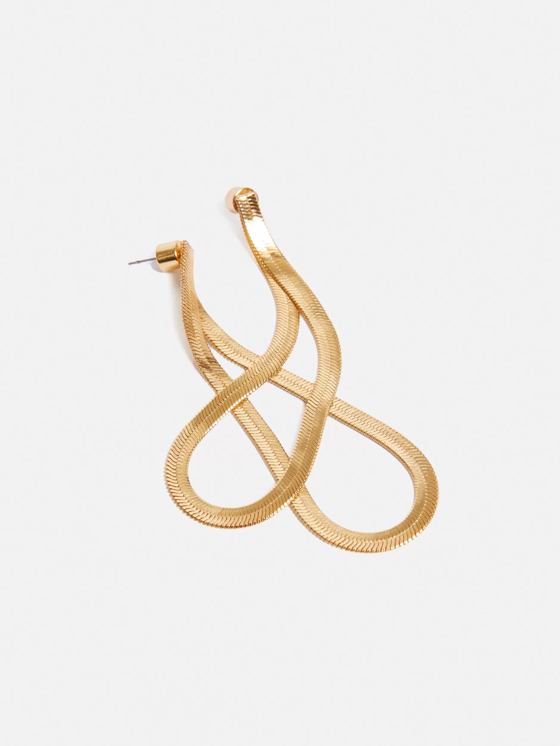 Discount Jigsaw Snake Chain Loop Earrings Gold