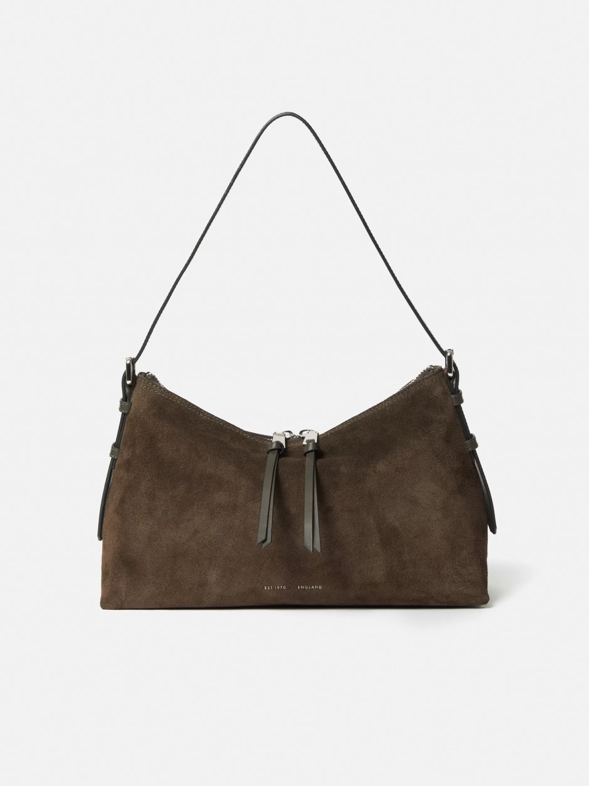 Cheap Jigsaw Trafalgar Suede Shoulder Bag Khaki