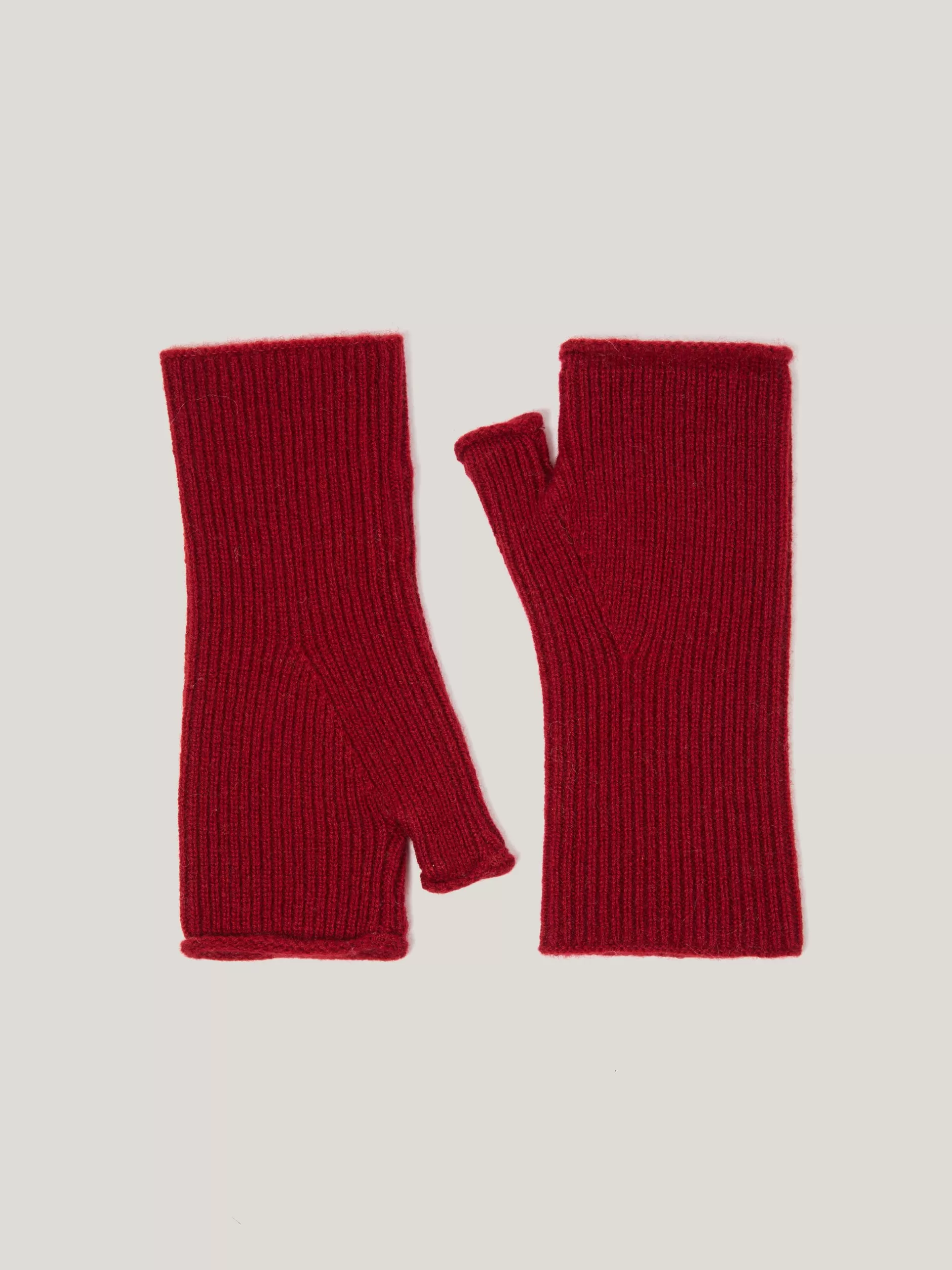 Best Sale Jigsaw Wool Cashmere Blend Mittens Red