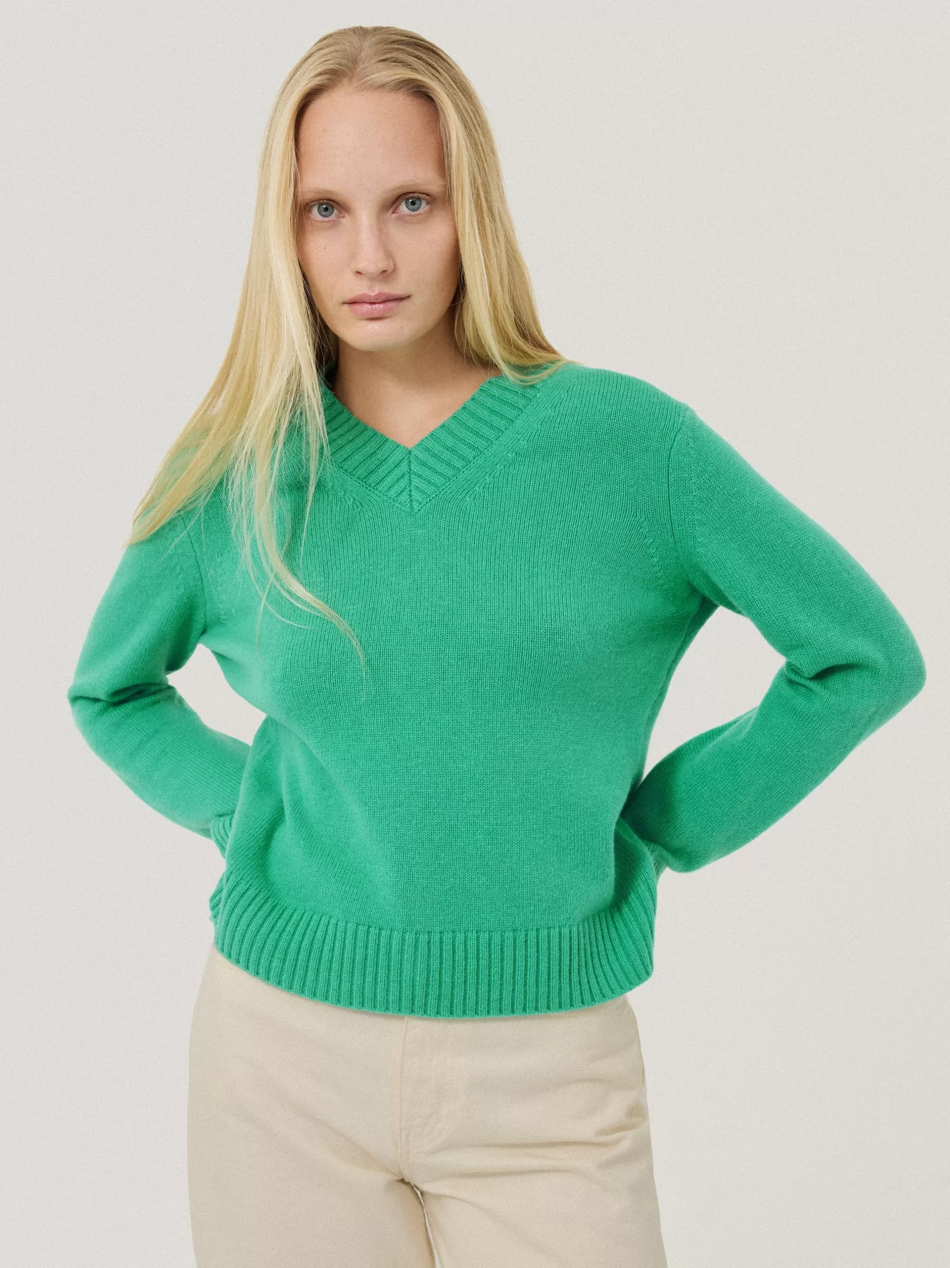 Shop Jigsaw Wool Cashmere Blend V Neck Green