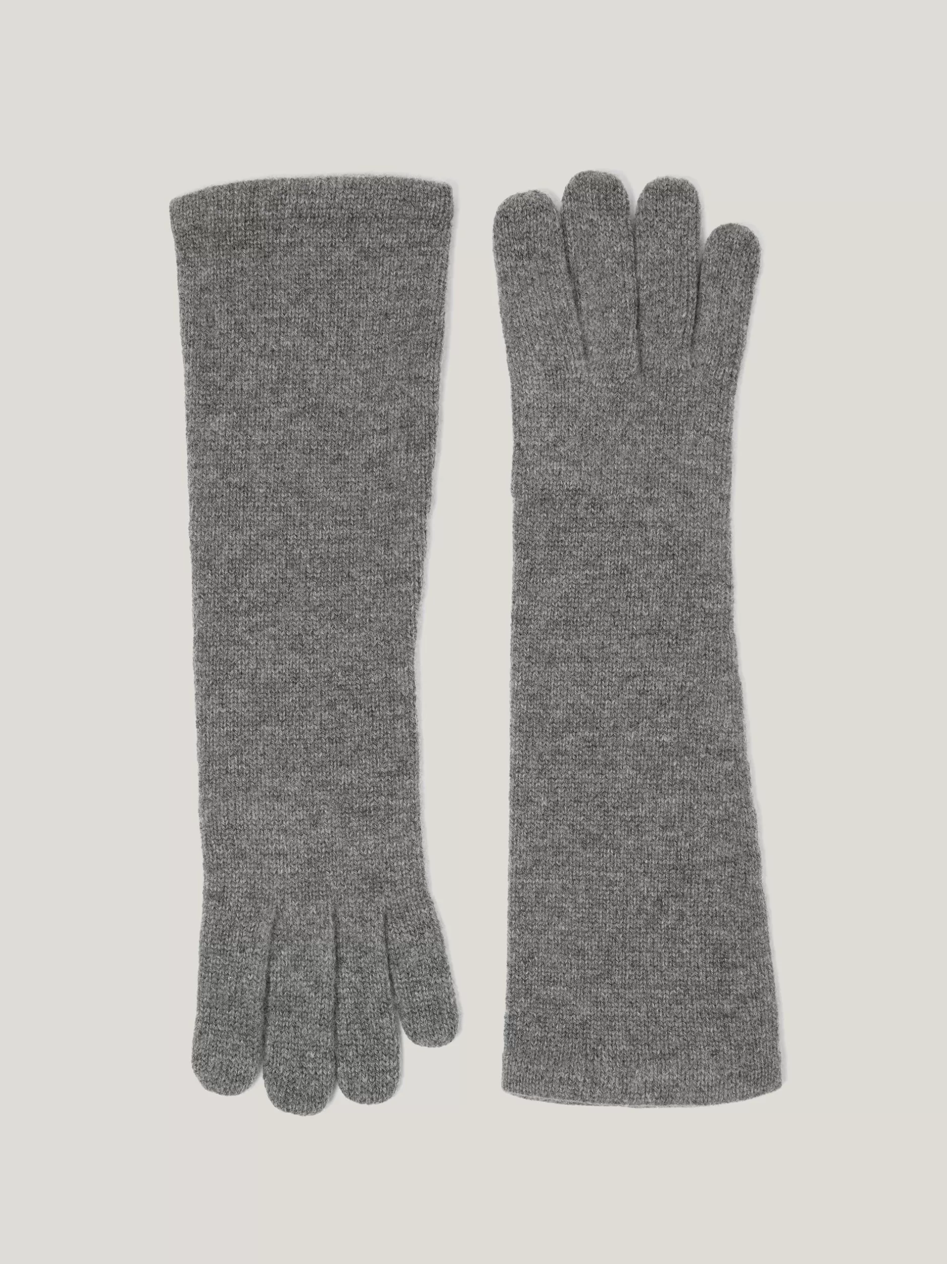 Fashion Jigsaw Wool Cashmere Long Gloves Grey