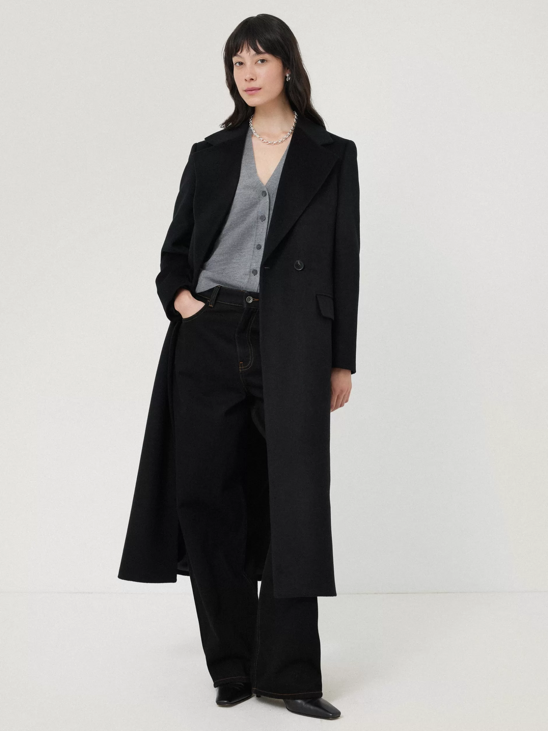 Best Sale Jigsaw Wool Maxi City Coat Black