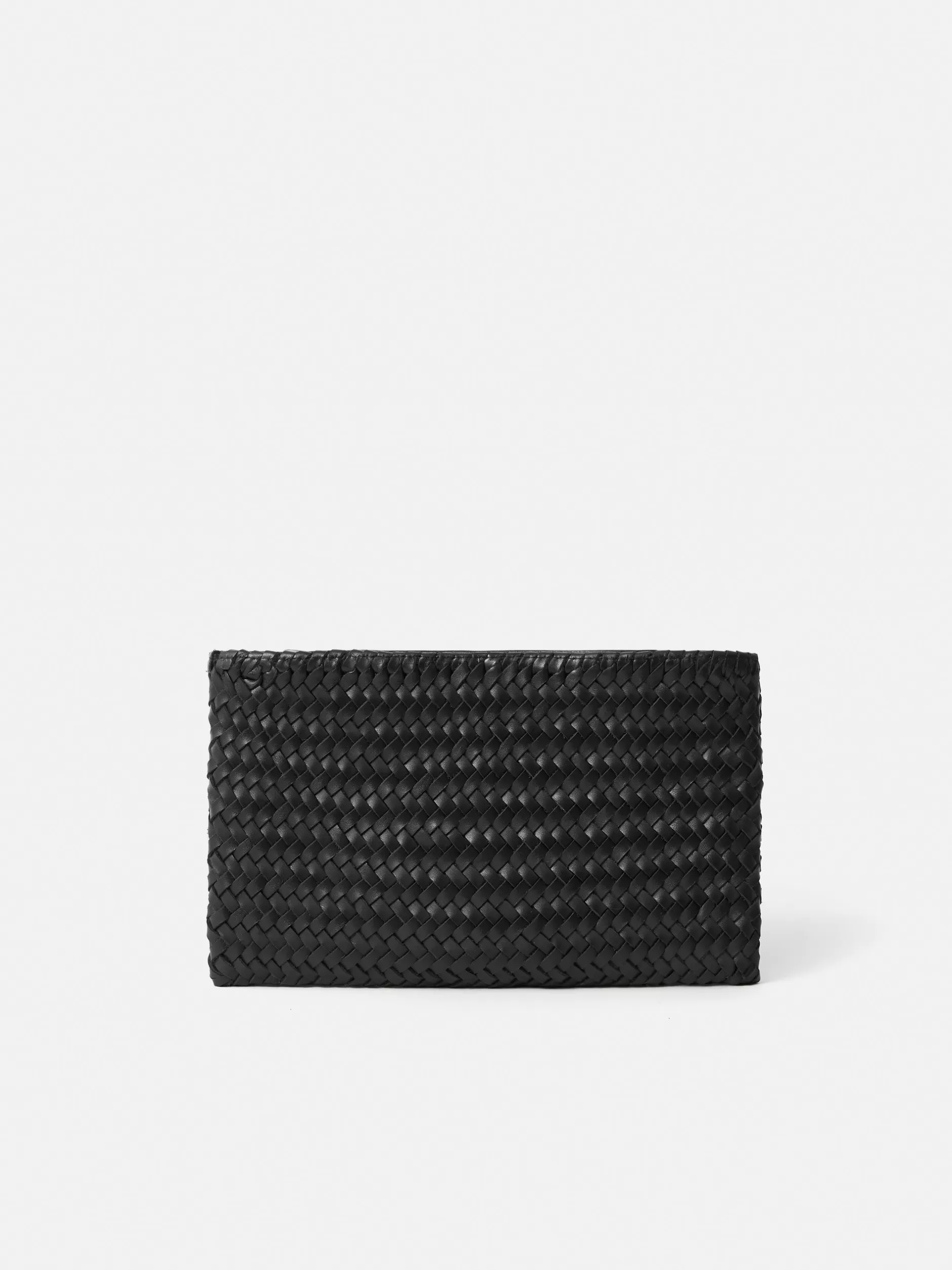 Store Jigsaw Woven Leather Pouch Black